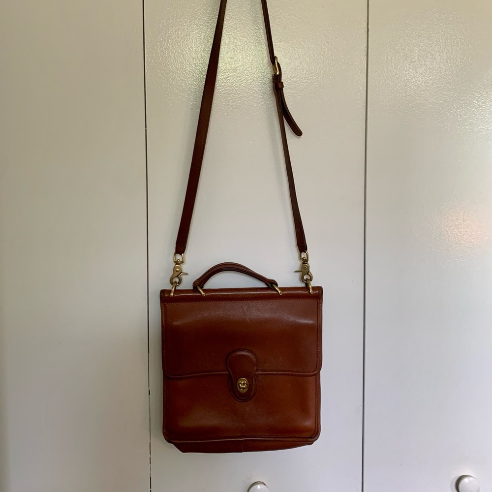 Vintage Coach British Tan Willis Top Handle Satchel